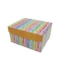 12 Multicolor Stripes Flip Top Box by Place   Time