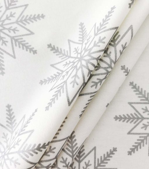 Silver Snowflakes Christmas Foil Flannel Fabric - Image 3