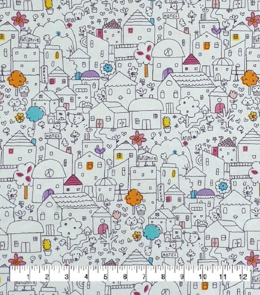Cute Houses Super Snuggle Flannel Fabric - Image 2