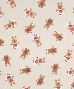 Christmas Gingerbread on Beige Anti Pill Fleece Fabric