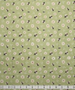 Daisies   Bees on Green Honeycomb Quilt Cotton Fabric by Keepsake Calico