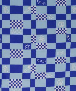 Checkerboard Blue Novelty Cotton Fabric