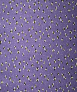 Bees   Swirls on Purple Cotton Fabric by Quilter s Showcase