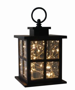 7 Black LED Rustic Lantern by Place   Time