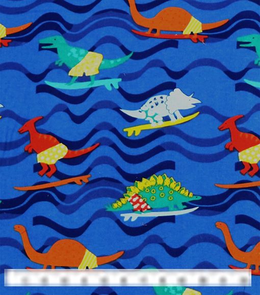 Dinos Surfing Super Snuggle Flannel Fabric - Image 2