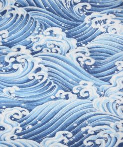 Blue Waves Quilt Metallic Cotton Fabric by Keepsake Calico