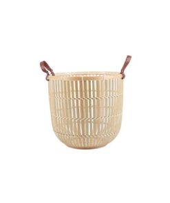14 Natural Bamboo Basket With Handles by Place   Time