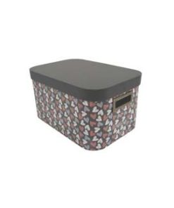 14 Brown Hearts Oval Box With Cut Out Handles by Place   Time