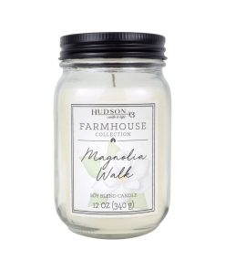 12oz Magnolia Walk Scented Mason Jar Candle by Hudson 43