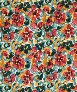 Multicolor Painted Floral Luxe Fleece Fabric