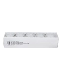 5pk White Unscented Votives With Glass Holders by Place   Time
