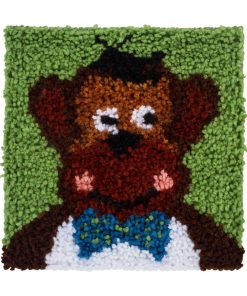 Wonderart Latch Hook Kit Monkey with Bowtie 12 12