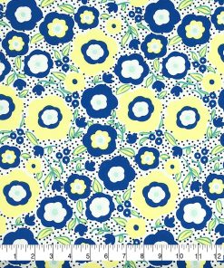 Mimosa Daisy Blue Super Snuggle Flannel Fabric