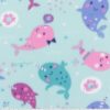 Blizzard Fleece Fabric Narwhal with Donuts