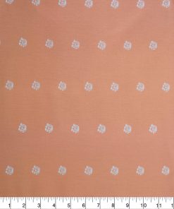 White Mini Mushrooms on Peach Quilt Cotton Fabric by Quilter s Showcase