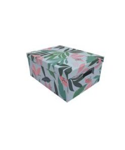 15 Tropical Floral on White Rectangle Box by Place   Time