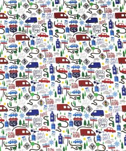 Super Snuggle Patriotic Road Trip Flannel Fabric