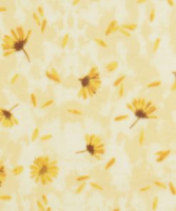 Yellow Watercolor Floral Anti Pill Fleece Fabric