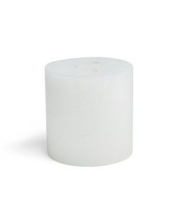 5 x 5 White 3 Wick Unscented Pillar Candle by Hudson 43