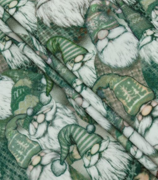 Green Gnomes Anti Pill Fleece Fabric - Image 2