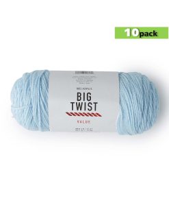 10pk Solid Sky Blue Medium Weight Acrylic 380yd Value Yarn by Big Twist