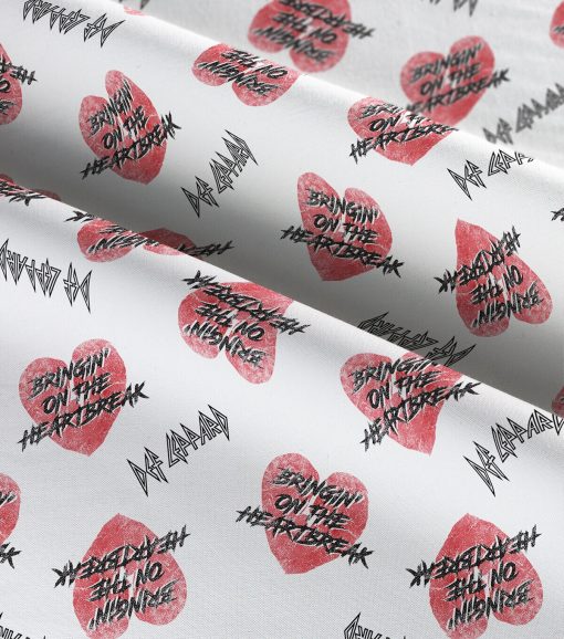 Def Leppard Heart Tossed Cotton Fabric - Image 3