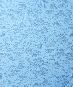 Blue Underwater Outline Super Snuggle Flannel Fabric