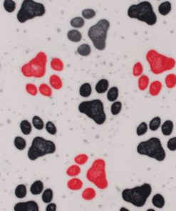 Watercolor Paws on White Anti Pill Fleece Fabric