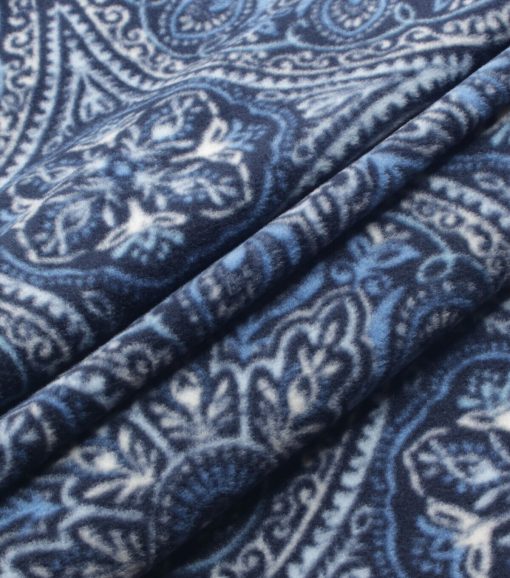 Blue Medallions Anti Pill Fleece Fabric - Image 3