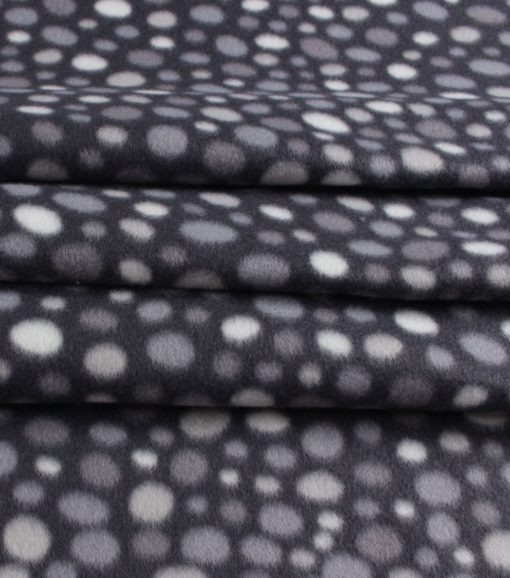 Black White Dots Blizzard Fleece Fabric - Image 2