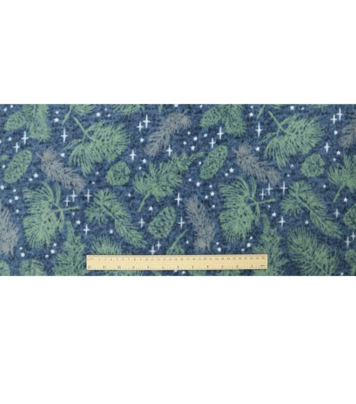 Blue Pinecone   Needles Luxe Fleece Fabric - Image 4