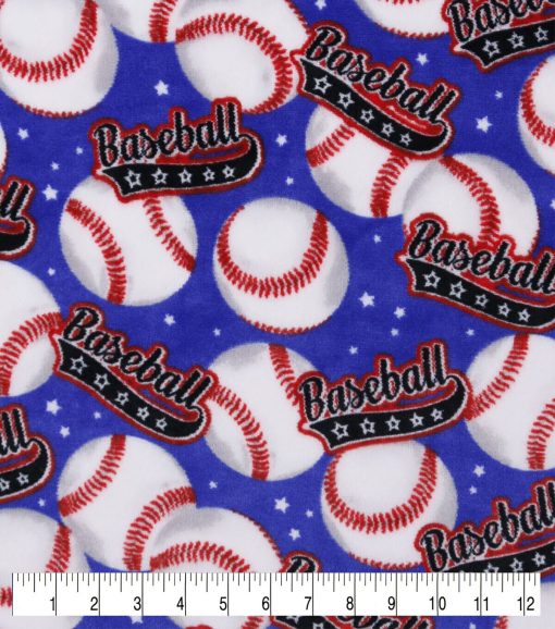 Baseball Sew Lush Fleece Fabric - Image 2