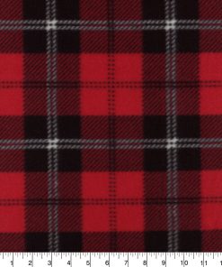 Blizzard Fleece Fabric Red   Black Plaid