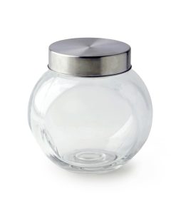 5 Round Tilted Glass Jar With Lid by Park Lane