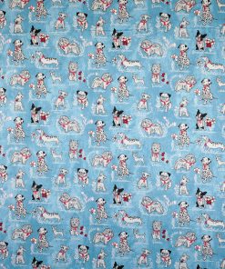 Super Snuggle Flannel Fabric Dog Breeds Blue