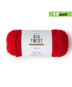 10pk Solid Red Medium Weight Acrylic 380yd Value Yarn by Big Twist