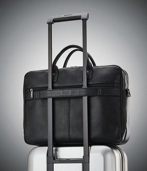 Classic Leather Toploader Brief Case - Image 5