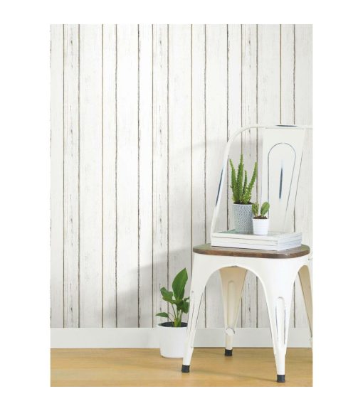 RoomMates Shiplap Peelable Wallpaper White - Image 6