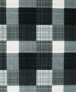 Black   Gray Sketched Plaid Anti Pill Fleece Fabric