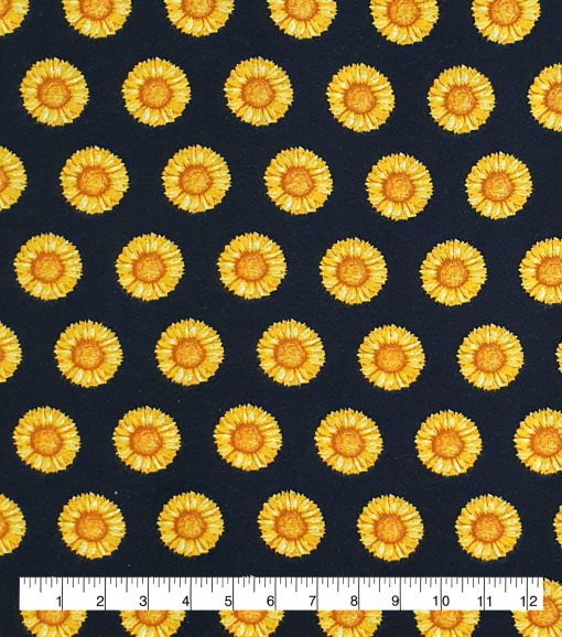 Sunflower Black Super Snuggle Flannel Fabric - Image 2