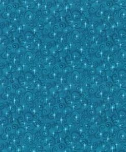 Fabric Traditions Swirls on Turquoise Cotton Fabric by Keepsake Calico