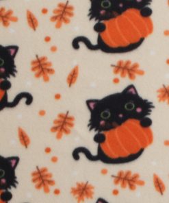 Black Cats With Pumpkins Blizzard Fleece Fabric