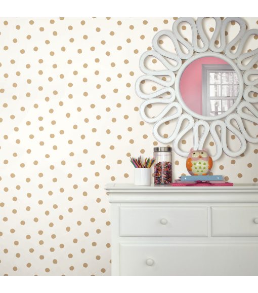RoomMates Wallpaper Gold Dot - Image 4