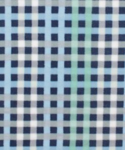 Mint   Blue Plaid Anti Pill Fleece Fabric
