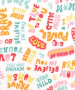 Women s Empowerment Words Anti Pill Fleece Fabric