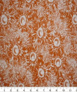 Orange Sketched Sunflowers Quilt Cotton Fabric by Quilter s Showcase
