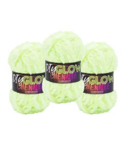 Lion Brand DIY Glow Chenille 32yds Super Bulky Polyester Yarn 3 Bundle - Glow Worm