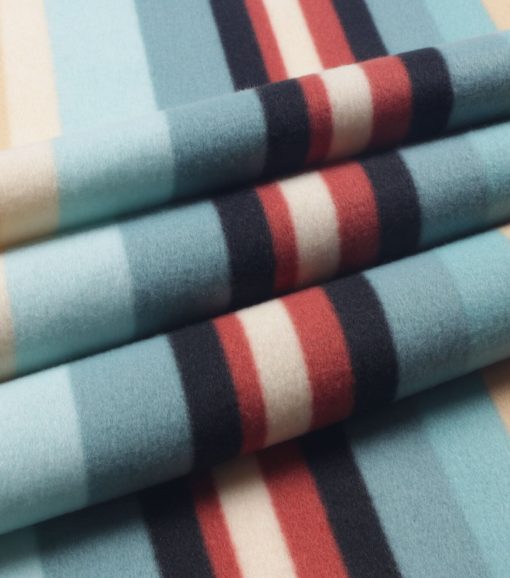 Blue Aztec Stripe Blizzard Fleece Fabric - Image 3