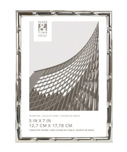 5 x 7 Silver Bamboo Tabletop Picture Frame by Place   Time