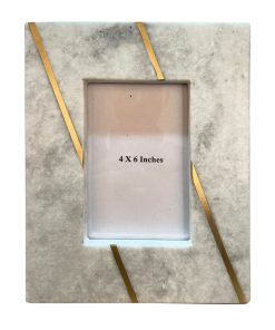 4 x 6 Marble   Gold Accent Tabletop Picture Frame by Place   Time